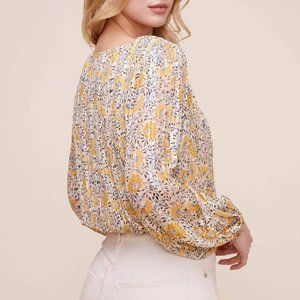 Astr Floral Yellow and White Blouse